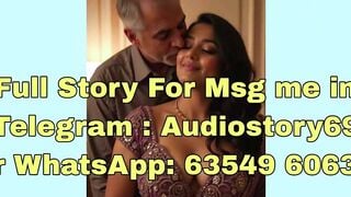 Hindi Mom Sex Story: Old Man Kisses Daughter In Purple Blouse