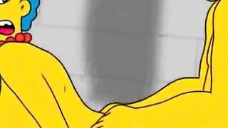 Marge Simpson Cartoon Porn: Cheating Wife Sucks Cock & Anal Dildo
