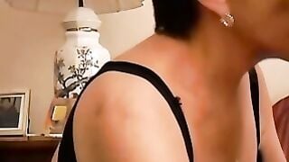Glasses Granny Deepthroats Cock In Tight Pantyhose POV Facial