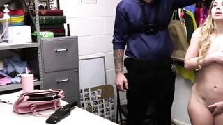 Blonde 19 yo Caught Shoplifting Sex toy Gets Plowed by Guard
