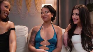 Thin White Cutie Gal Ritchie Gets Licked by African Lesbians Olivia Jay and Ameena Green