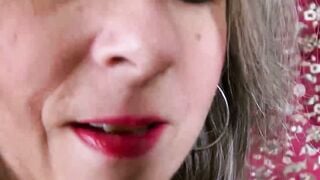 Horny Mature Granny Pleasures Herself With Big Dildo On Couch
