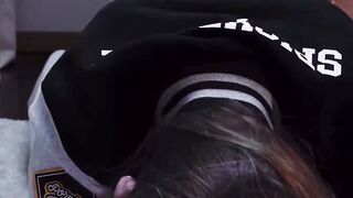 Stepbrother Watches Stepsister Suck bbc Dick and Drink Cum