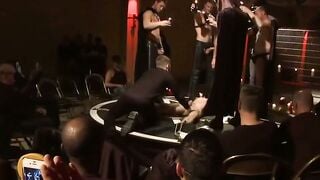 Christian Wilde Blindfolded Muscle Stud Gangbanged On Stage By Crowd