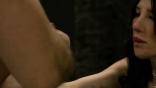 Busty Brunette Shemale Ava Holt Deepthroats Tattooed Detective Adam X Lee