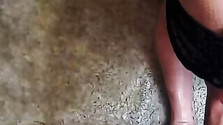 Blonde 18 inside Ebony Tights Gets Deep Anal Jizzed on Carpet