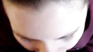American Amateur Misty's Oral Creampie in Burgundy Sweats