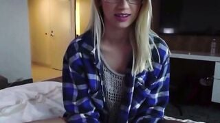 Blonde 19 yo Anal pov inside Hotel Room with Glasses