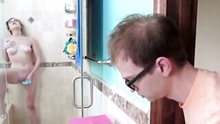 Geeks with Glasses Deepthroats 2 Beauties into Hottie threesome