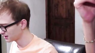 Geeks with Glasses Deepthroats 2 Beauties into Hottie threesome