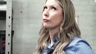 Guilty Female Security Guard Pleasures Coworker for His Silence