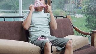 Stepsister Caught Sniffing Lingerie Then Deepthroats Penis Behind Dad