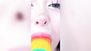 Hot Petite Sucking Her Favorite Dildo