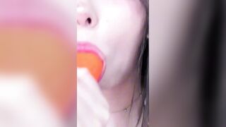 Hot Petite Sucking Her Favorite Dildo