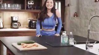 Brunette MILF Abigail Mac Sucks Cock in Kitchen with Zucchini