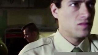 Blonde milf Officer Blows Young Soldier Penis into Bunkhouse