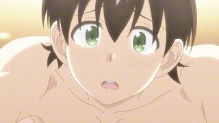 Tiny guy overwhelmed by tall athletic anime giantess babes