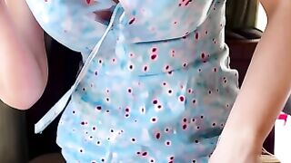 Jennifer White Deepthroats bbc Penis into Tight Blue Dress