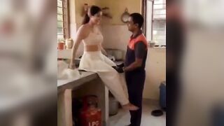 Indian Mallu Wife Deepthroats Cock Then Gets Roughly Fucked in Kitchen