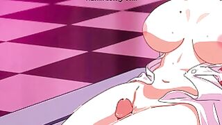 Anime college babe gets panties pulled by strict teacher