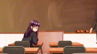 Busty Teacher Sucks Student's Big Cock in Classroom After Hours