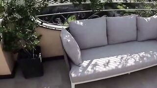 Abigail Mac Deepthroats While Kathy Anderson & Nikki Sinn Suck Cock on Balcony
