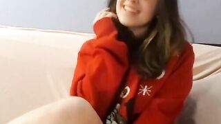 Curvy Brunette Teen Masturbates With Candy Cane Webcam Show