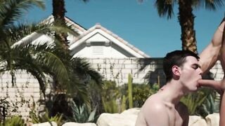 Jay Stryker Deepthroats Bareback Muscle in Pool