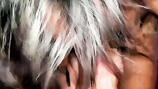 Amateur Wife Gags on Messy Homemade Blowjob