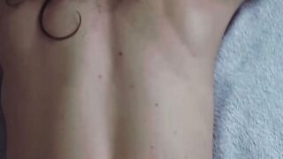 Stepbrother Face Cumshot on Stepsister in Red Panties and Thigh Highs