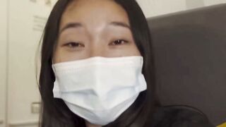 Asian Woman Wears Face Mask In Car And At Airport