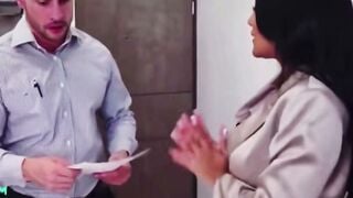 African Milf Lawyer Deepthroats Big Penis on Bed