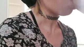 Punk Teen Sucks Dildo On Webcam - Amateur Solo Blowjob