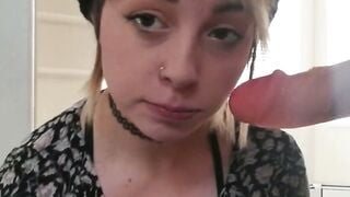 Punk Teen Sucks Dildo On Webcam - Amateur Solo Blowjob