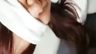 Blindfolded British Amateur Sucks Big Cock and Swallows Load
