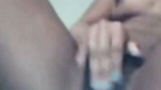 Arab Woman Solo Dildo Tease Black Pussy Closeup Webcam