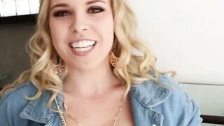 Natural Blonde Aubrey POV Casting: Sucks Cock & Gets Pounded Rough