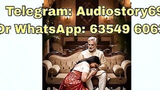 Desi Maa in Red Saree Kissing Mature Man on Couch