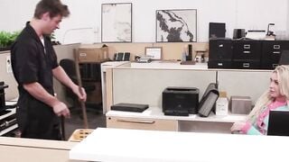 Aubrey Kate Sucks Cock While Janitor Michael DelRay Fucks Her Ass In Office