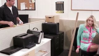 Aubrey Kate Sucks Cock While Janitor Michael DelRay Fucks Her Ass In Office