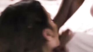 Blonde Sucks Cock Deepthroat On Rose Petal Bed