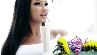 Abigail Mac Deepthroats Big Cock on Kitchen Counter with Tattooed Ass