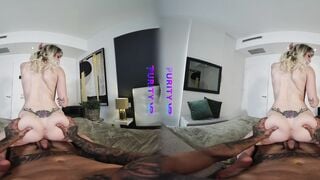 Italian Blonde Gualans Sucks Cock And Rides Tattooed Lover POV VR