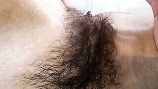 Amateur Teen POV Hairy Pussy Solo Tease on Webcam