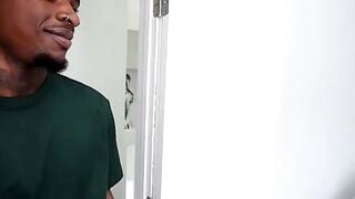 Tattooed Blonde Fiancee Deepthroats Ebony BBC and Swallows Cum on Bed