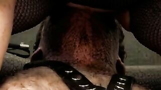 Amateur Squirting Cunnilingus with Studded Harness