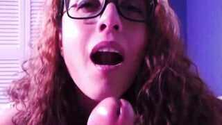 Nikki Rio Deepthroats Huge Dick in Red Underwear POV