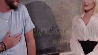 Blonde Teacher Savannah Bond Deepthroats Student In Classroom Creampie