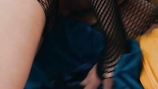 Tattooed Shemale Step Mom Deepthroats Cock in Nasty Threesome
