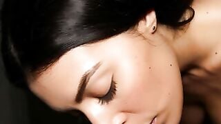 Amateur Brunette Deepthroat Sucks Cock Until Cumshot